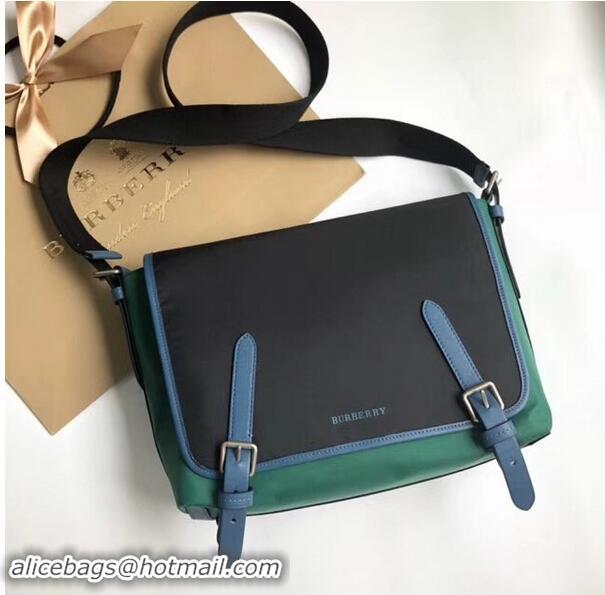 New Design BurBerry House Check Messenger Bag B9263 black&green