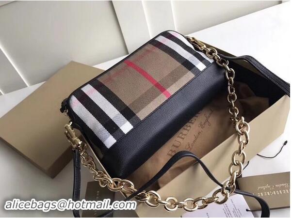 Good Quality Burberry Calfskin Leather Should Bag 41711 black