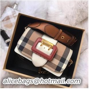 Good Taste BURBERRY Hampshire vintage check leather cross-body bag 24581 white