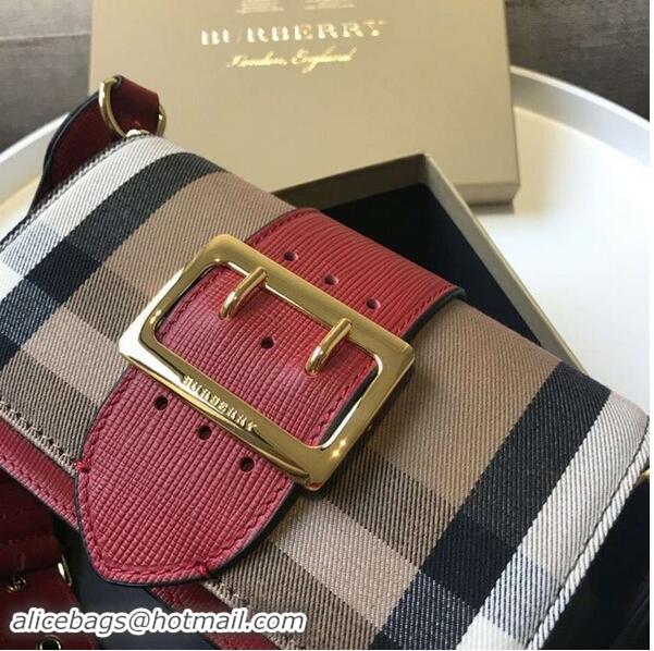 Grade  BURBERRY Hampshire vintage check leather cross-body bag 24581 red