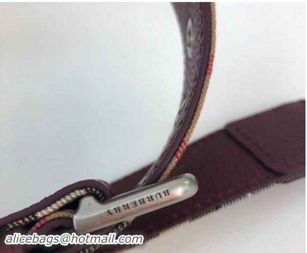 Imitation BURBERRY Baby Banner checked cross-body bag 10443 Burgundy