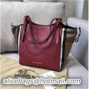 Crafted Low Price BURBERRY The Canter Original Leather Bag 30291 Burgendy