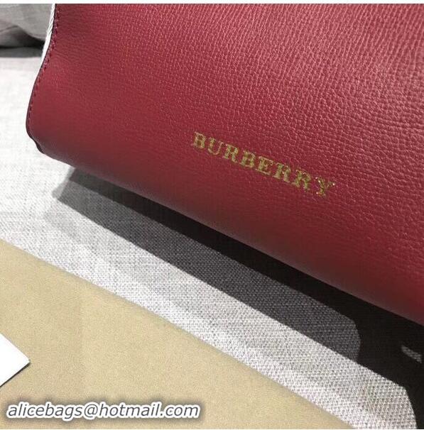 Crafted Low Price BURBERRY The Canter Original Leather Bag 30291 Burgendy