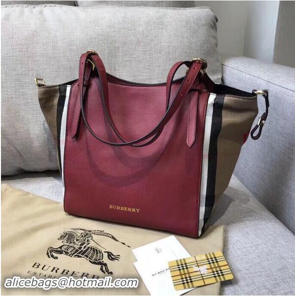 Crafted Low Price BURBERRY The Canter Original Leather Bag 30291 Burgendy