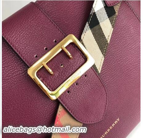 Perfect Quality BURBERRY Medium Banner tote bag 0221 Burgendy