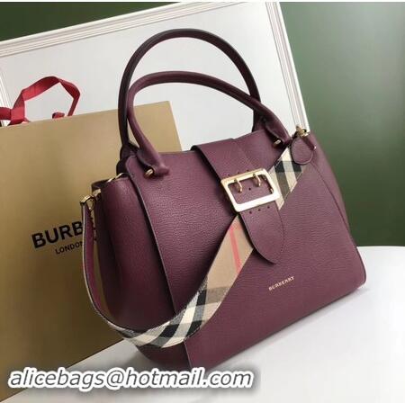 Perfect Quality BURBERRY Medium Banner tote bag 0221 Burgendy