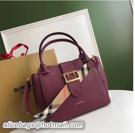 Perfect Quality BURBERRY Medium Banner tote bag 0221 Burgendy