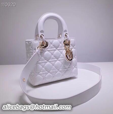 Unique Imitation Dior lucky badges Original sheepskin Tote Bag A88035 white