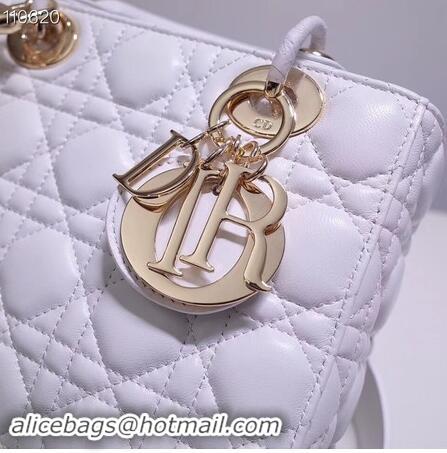 Unique Imitation Dior lucky badges Original sheepskin Tote Bag A88035 white