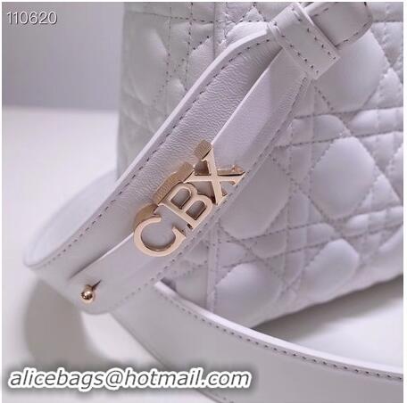 Unique Imitation Dior lucky badges Original sheepskin Tote Bag A88035 white