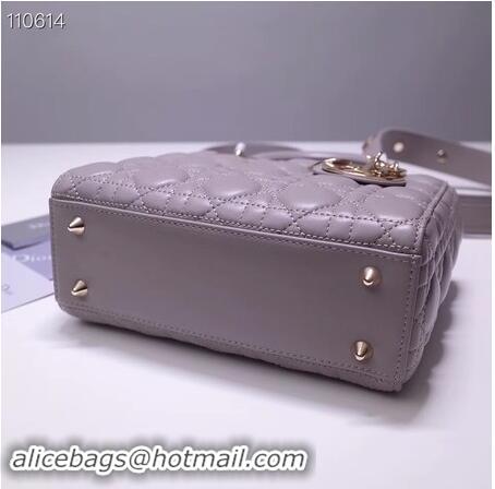 Cheapest Dior lucky badges Original sheepskin Tote Bag A88035 grey