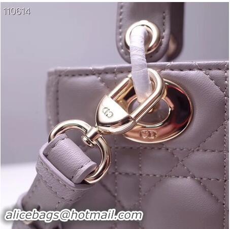 Cheapest Dior lucky badges Original sheepskin Tote Bag A88035 grey