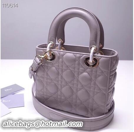 Cheapest Dior lucky badges Original sheepskin Tote Bag A88035 grey