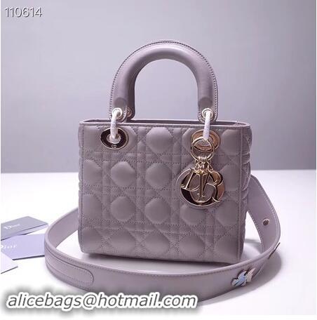 Cheapest Dior lucky badges Original sheepskin Tote Bag A88035 grey