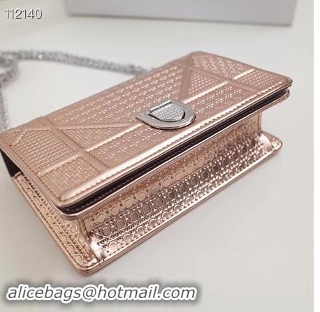 Imitation Bulk Dior DIORAMA leather Chain bag S0328 light gold