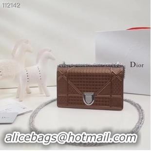 Discount Fashion Dior DIORAMA leather Chain bag S0328 bronze