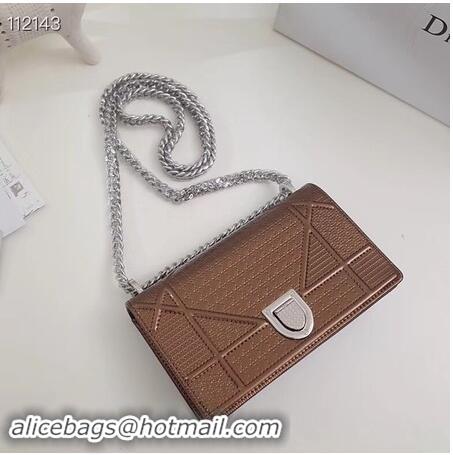 Discount Fashion Dior DIORAMA leather Chain bag S0328 bronze