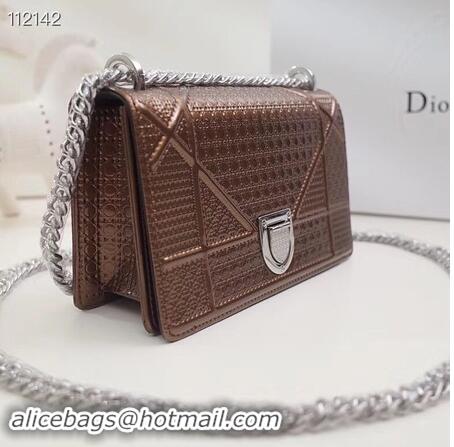 Discount Fashion Dior DIORAMA leather Chain bag S0328 bronze