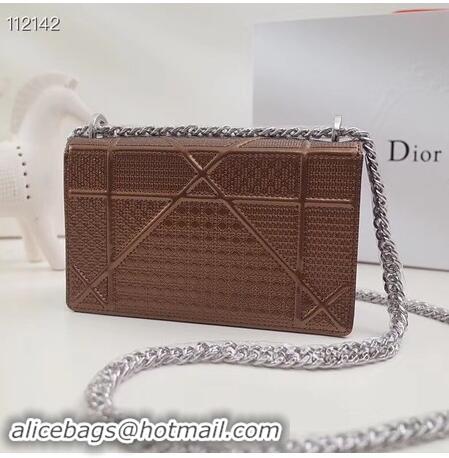 Discount Fashion Dior DIORAMA leather Chain bag S0328 bronze