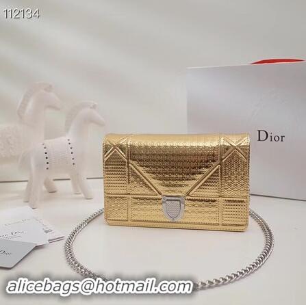 Luxury Classic Dior DIORAMA leather Chain bag S0328 gold