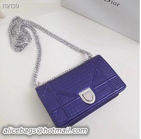 Best Price Dior DIORAMA leather Chain bag S0328 blue