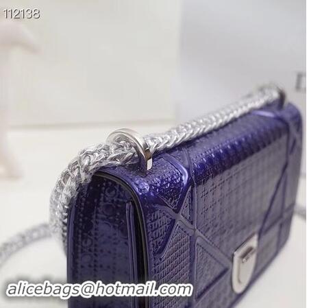 Best Price Dior DIORAMA leather Chain bag S0328 blue