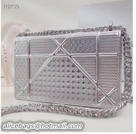 Fashion Show Collection Dior DIORAMA leather Chain bag S0328 silver