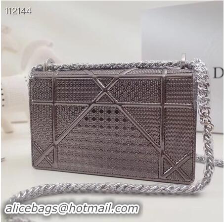 Buy Original Dior DIORAMA leather Chain bag S0328 Silver grey