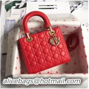 Best Cheap LADY DIOR LAMBSKIN BAG CAL44550 red