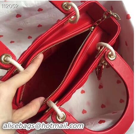 Best Cheap LADY DIOR LAMBSKIN BAG CAL44550 red