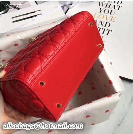 Best Cheap LADY DIOR LAMBSKIN BAG CAL44550 red