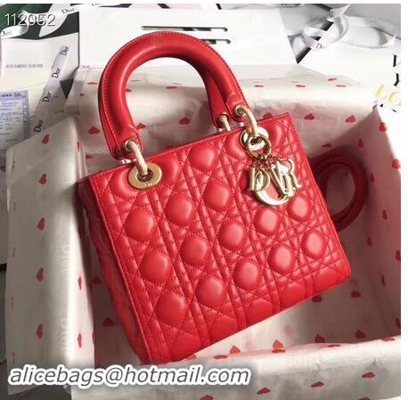 Best Cheap LADY DIOR LAMBSKIN BAG CAL44550 red