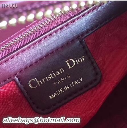 Luxury Cheap LADY DIOR LAMBSKIN BAG CAL44550 burgundy