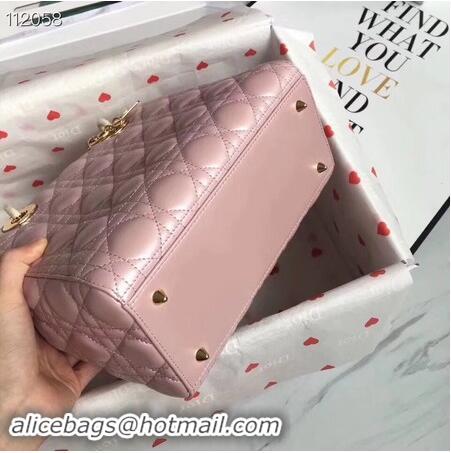 Top Quality LADY DIOR LAMBSKIN BAG CAL44550 pearly-lustre pink