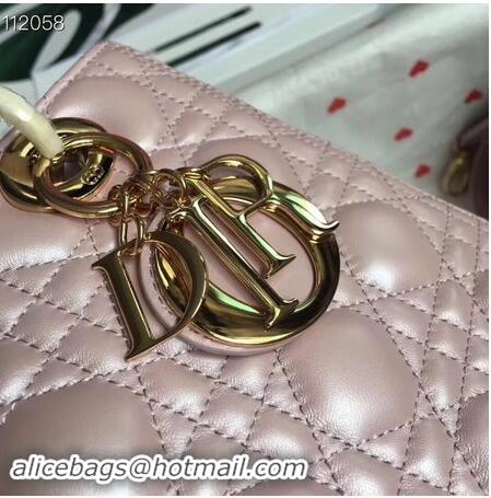 Top Quality LADY DIOR LAMBSKIN BAG CAL44550 pearly-lustre pink