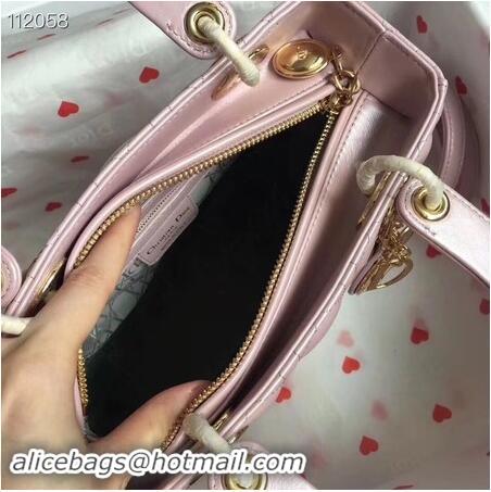 Top Quality LADY DIOR LAMBSKIN BAG CAL44550 pearly-lustre pink