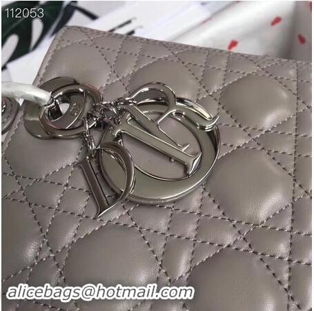 Imitation LADY DIOR LAMBSKIN BAG CAL44550 grey&silver-tone metal