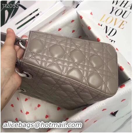 Imitation LADY DIOR LAMBSKIN BAG CAL44550 grey&silver-tone metal