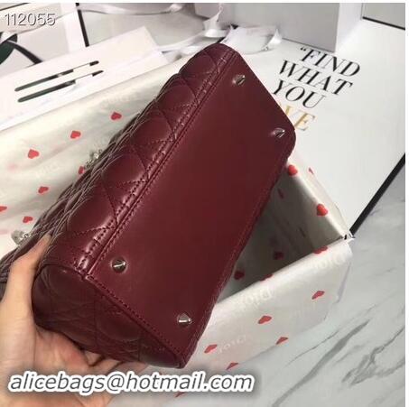 Buy Specials LADY DIOR LAMBSKIN BAG CAL44550 burgundy&silver-tone metal