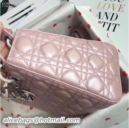 Discount LADY DIOR LAMBSKIN BAG CAL44550 pink&silver-tone metal