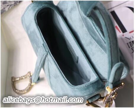 New Arrivals Dior MINI SADDLE BAG M447S Velvet green