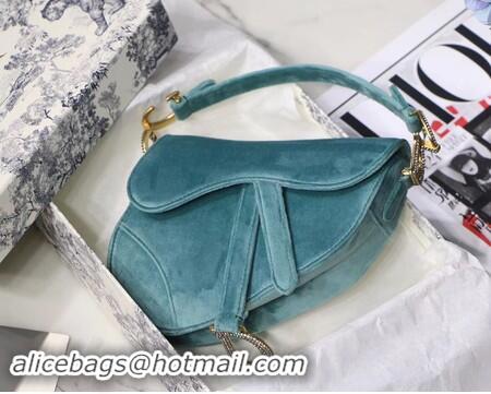 New Arrivals Dior MINI SADDLE BAG M447S Velvet green