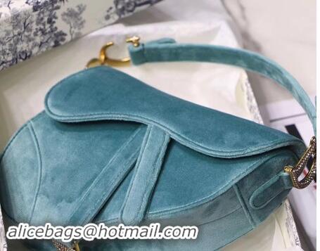 New Arrivals Dior MINI SADDLE BAG M447S Velvet green