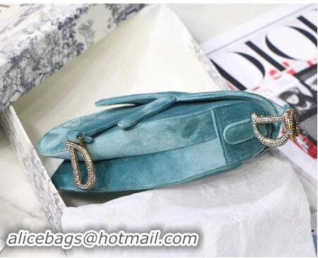 New Arrivals Dior MINI SADDLE BAG M447S Velvet green