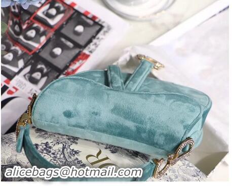 New Arrivals Dior MINI SADDLE BAG M447S Velvet green