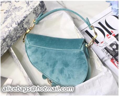 New Arrivals Dior MINI SADDLE BAG M447S Velvet green