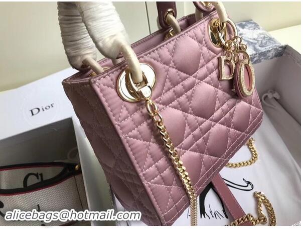 Imitation MINI LADY DIOR SATIN BAG M424 Pink Purple