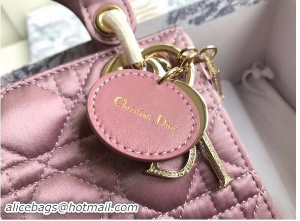 Imitation MINI LADY DIOR SATIN BAG M424 Pink Purple