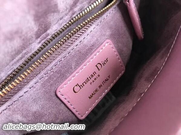 Imitation MINI LADY DIOR SATIN BAG M424 Pink Purple