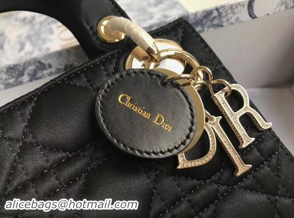 Grade Wholesale MINI LADY DIOR SATIN BAG M424 black